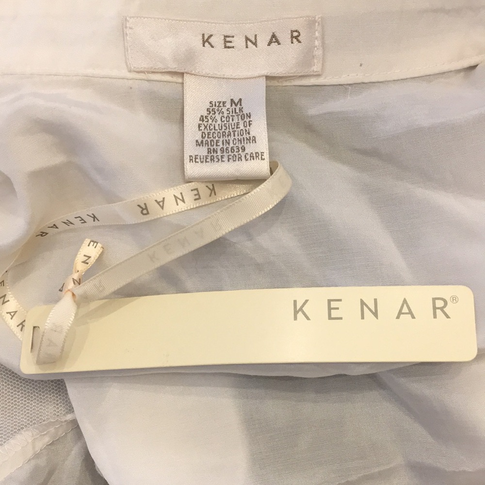 Kenar White Button Up Nwt Top Size Medium - image 5